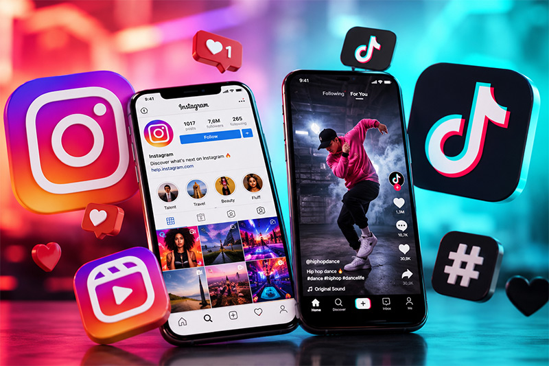 Link zu Instagram und Tiktok